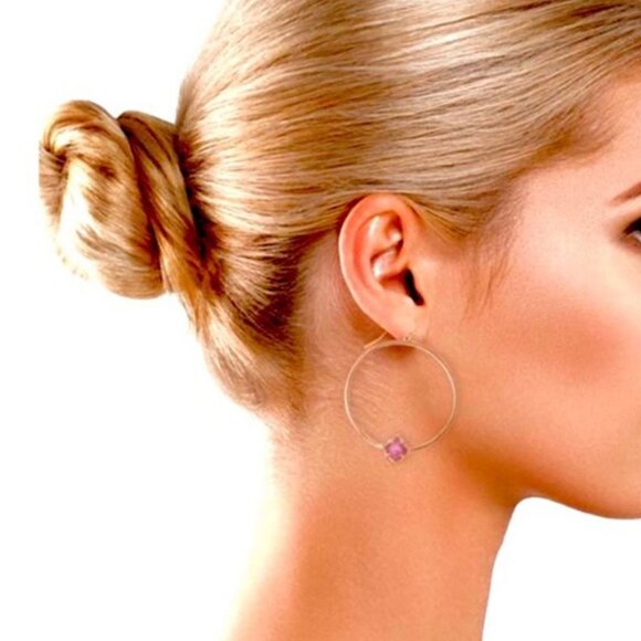 Kendra Scott Rose Gold Elberta Hoop Earrings - Picture 2 of 7